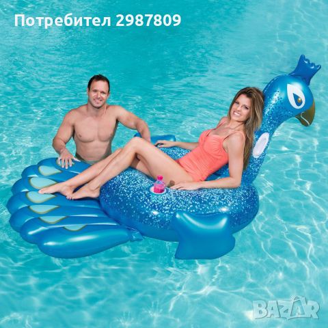 ПРОМОЦИЯ!!! Надуваем дюшек  матрак Bestway Pretty Peacock, 1.98 м x 1.64 м Винил, снимка 1 - Надуваеми играчки - 46567477