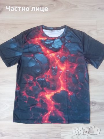 Тениска с 3D принт лава, снимка 1 - Тениски - 46409025