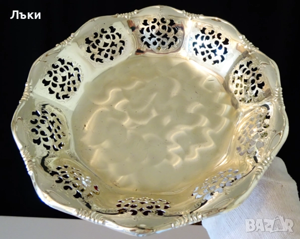 Посребрена фруктиера,съд за сервиране,ажур. 