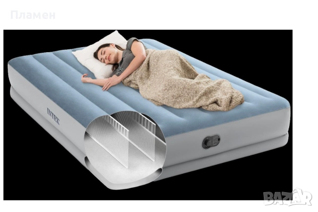 НАДУВАЕМ двоен ДЮШЕК легло, матрак спалня COMFORT Dura-Beam Plus 203X152X36 СМ с USB помпа, снимка 2 - Спални и легла - 13694113