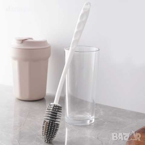 3669 Силиконова четка за миене на чаши и бутилки, снимка 3 - Мопове, кофи, четки и метли - 40367203