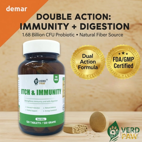 Таблетки за кучета VERD PAW Itch & Immunity - 120 таблетки / 120 грама, снимка 2 - За кучета - 51742888