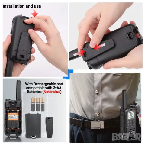 Комплект от 2 броя уоки-токи Baofeng F22 FRS / оранжеви, снимка 5 - Оборудване и аксесоари за оръжия - 50004337