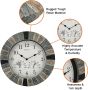 Градински часовник OCEST Външен водоустойчив, 33 см стенен часовник от смола с термометър и влагомер, снимка 7