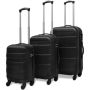 vidaXL Комплект твърди куфари от три части черен 45,5/55/66 см(SKU:91141, снимка 1 - Други стоки за дома - 45797448