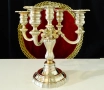 Посребрен свещник петица,1.6 кг.,викториански. , снимка 2