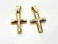 2 броя еднакви! Златни Кръстчета - 1,20 грама/двете/, 14К (проба 585), снимка 4
