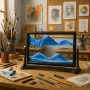 Стъклен пясъчен арт-Свободно стояща динамична 3D картина с движещ се пясък, декорация за дома и офис, снимка 10