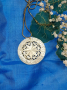 Антикварен пендатив от естествен седеф/ Mother of pearl /MOP, снимка 1 - Антикварни и старинни предмети - 45060216