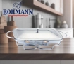 Съд за затопляне Bohmann, 3л. правоъгълен, 2свещи, Стоманен капак, Стъкло, Инокс, снимка 3