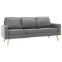 vidaXL 3-местен диван, светлосив, текстил(SKU:288713, снимка 1 - Дивани и мека мебел - 45186406