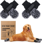 2 чифта чорапи за кучета, противоплъзгащи, регулируеми, с дръжки, черни, размер XS