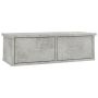 vidaXL Стенен рафт с чекмеджета, бетонно сив, 60x26x18,5 см, ПДЧ(SKU:800589
