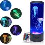 Настолна LED нощна лампа аквариум с медузи. С 16 различни цвята LED светлини, с дистанционно управле, снимка 4