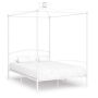 vidaXL Рамка за легло с балдахин, бяла, метал, 120x200 см（SKU:284470, снимка 1 - Градински мебели, декорация  - 45471375