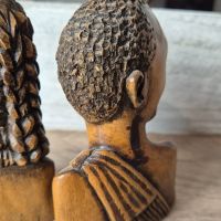 Двойка африкански фигури, дърво, снимка 5 - Антикварни и старинни предмети - 45579501
