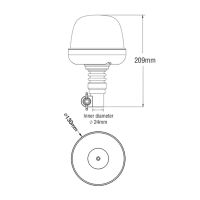Диоден ЛЕД LED маяк буркан блиц лампа за стойка 10-30V, снимка 4 - Аксесоари и консумативи - 36070253