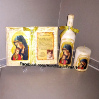 Подарък за Кръстници-Състарена книга- икона/+ снимка и поздрав по избор, снимка 10 - Подаръци за кръщене - 40650907