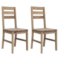vidaXL Трапезни столове, 2 бр, акациево дърво масив, шишам(SKU:243956, снимка 1 - Столове - 45255643