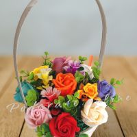 Ръчно изработена кошничка с ароматни сапунени рози Идеален подарък за всеки повод , снимка 4 - Декорация за дома - 43338415