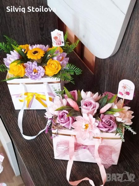🌸Ново🌸Страхотна розова чантичка със сапунени цветя за вашите специални поводи🌸 , снимка 1