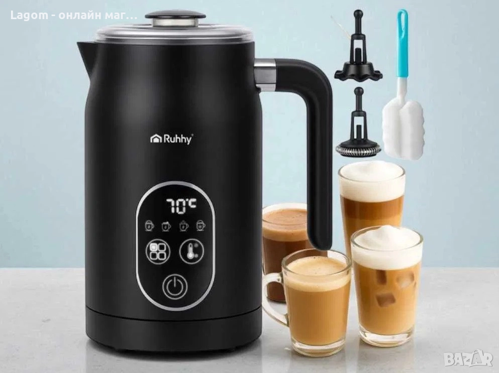Пенообразувател за мляко Ruhhy, Машина за разпенване на мляко, Мощност 500 W - бърза работа, снимка 1