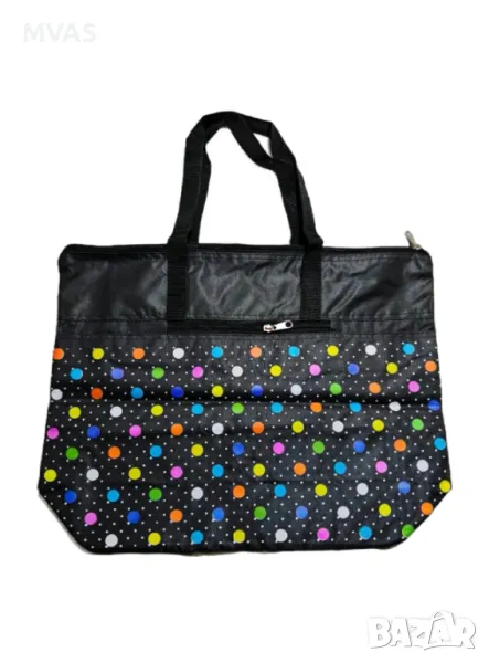 Нова голяма черна пазарска чанта с дръжки Чанта за пазаруване покупки, снимка 1