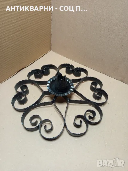 Стар Ръчно Кован Метален Орнамент., снимка 1