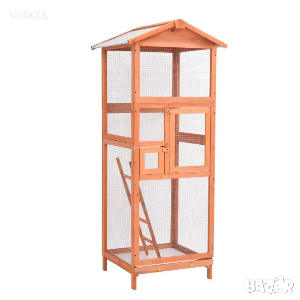 vidaXL Клетка за птици, 68x62x166, чам масив（SKU:171457, снимка 1