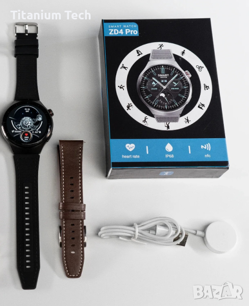 Zordai ZD4 Pro Смартчасовник Smartwatch 1.5" HD IPS 485x485 380mAH IP68 Wireless Charge Bluetooth 5, снимка 1
