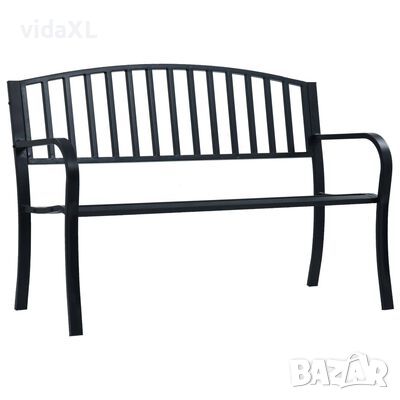 vidaXL Градинска пейка, 125 см, черна, стомана(SKU:47942, снимка 1