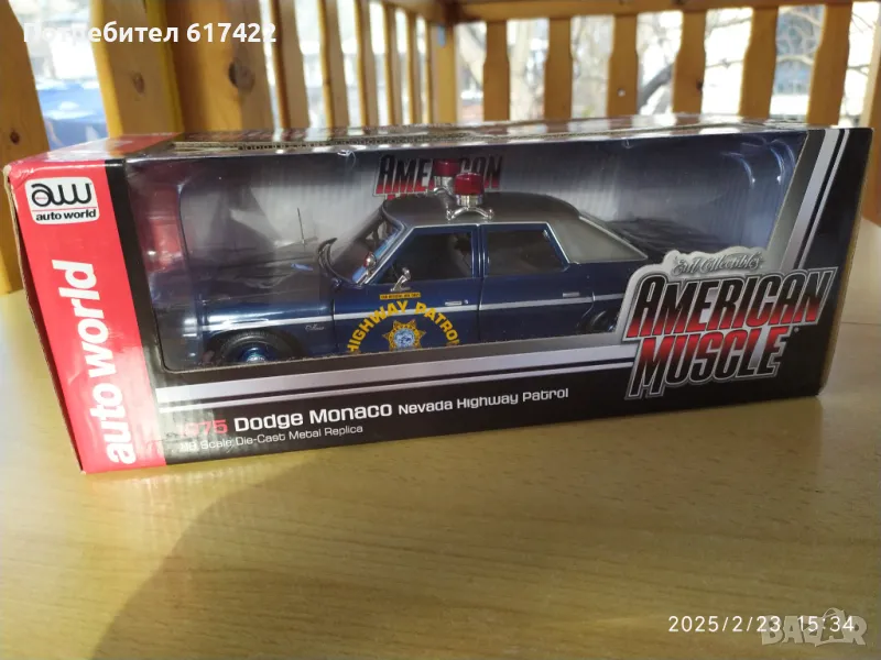  1:18 Dodge Monaco  Nevada State Police Highway Patrol Auto World, снимка 1