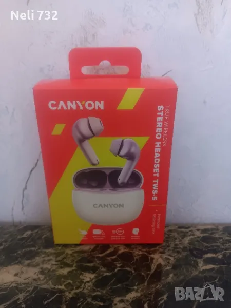 Слушалки CANYON CN S-TWS5PU PURPLE, снимка 1