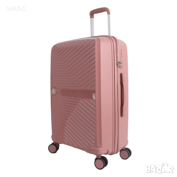 Куфар с колелца 33л, розов_1233328, снимка 1