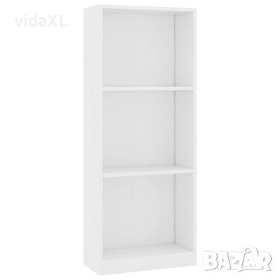 vidaXL 3-етажна библиотека, бяла, 40x24x108 см, ПДЧ(SKU:800828, снимка 1