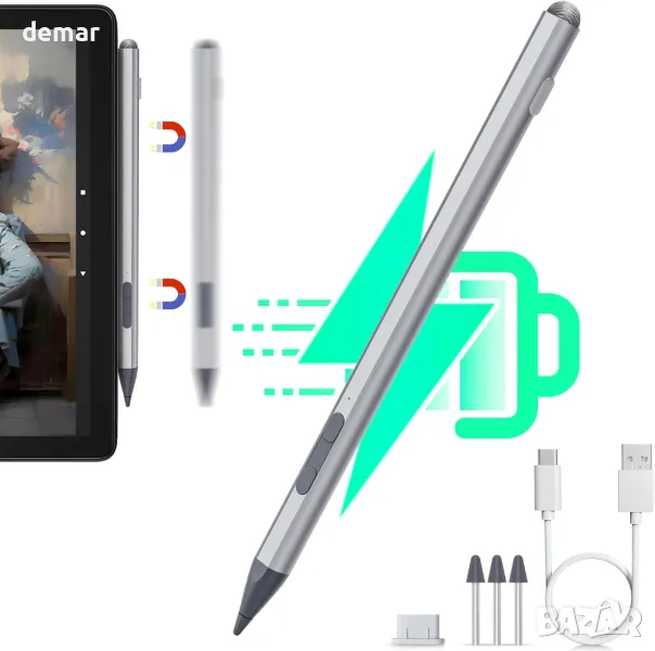 USI 2.0 Stylus Pen за таблет Amazon Fire Max 11, USI Chromebook Pen, с 4096 чувствителност, снимка 1