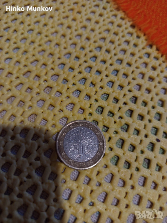 Монетата от 1 евро на Франция от 2000 година изобразява "Дървото на живота" , снимка 1