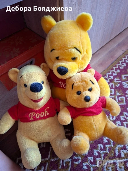Комплект 3 плюшени мечета Мечо Пух – запазени, снимка 1