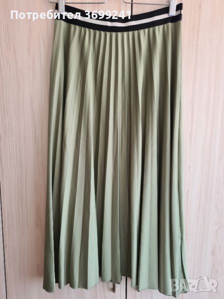 Зелена миди плисирана пола Esprit, размер M, снимка 1