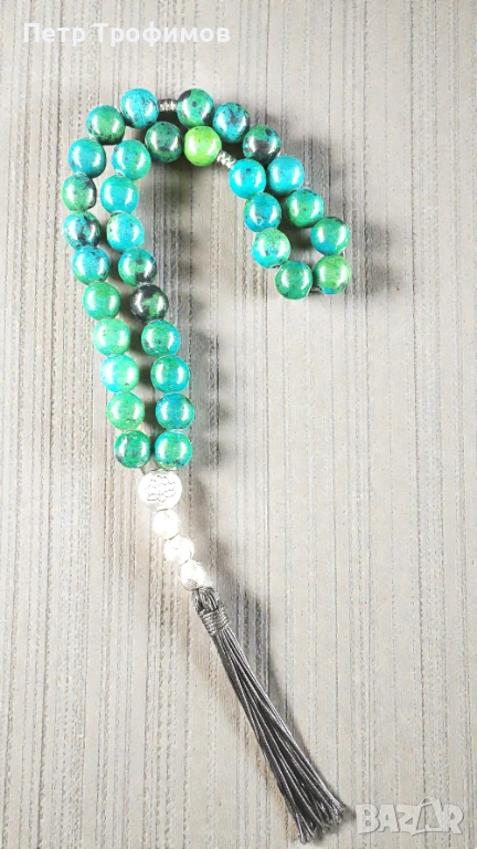 Броеница ръчна изработка от хризокола, снимка 1