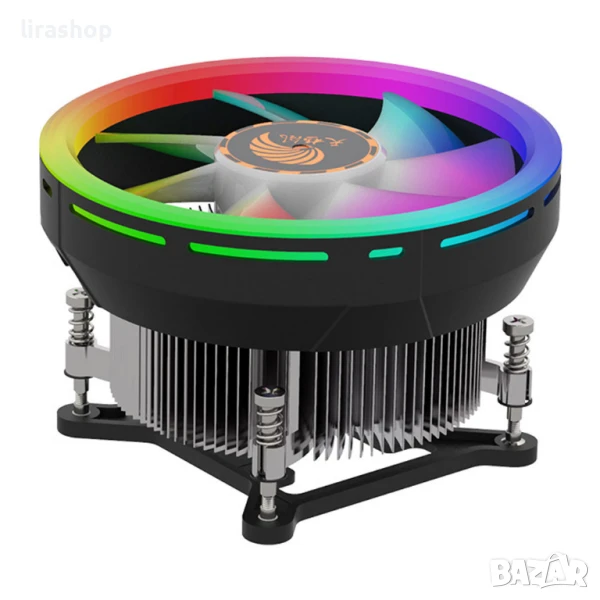 Охладител за процесор No brand, LED, 124mm, Универсален - 63075, снимка 1