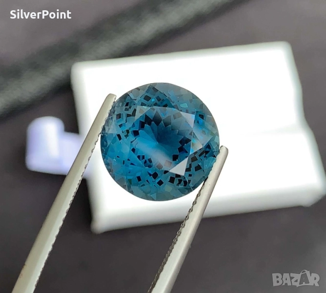 Лондон блу Топаз голям с фензи шлифовка , снимка 1