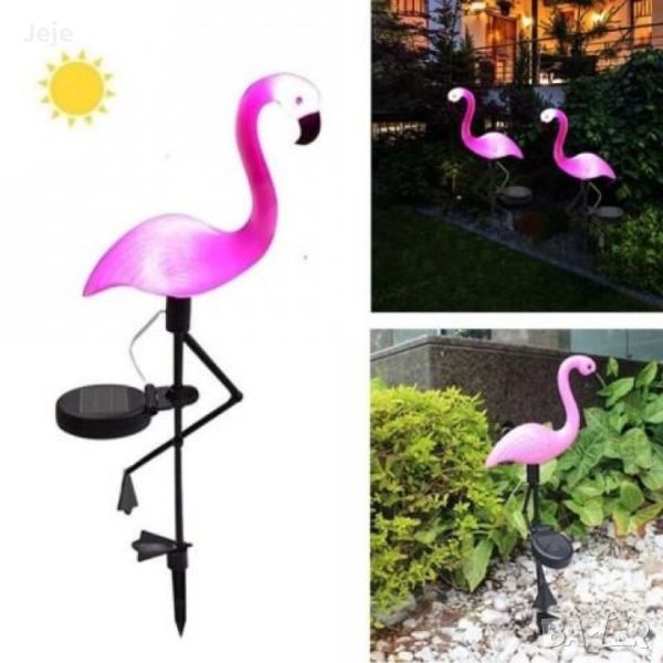 Декоративна соларна лампа във формата на фламинго, снимка 1