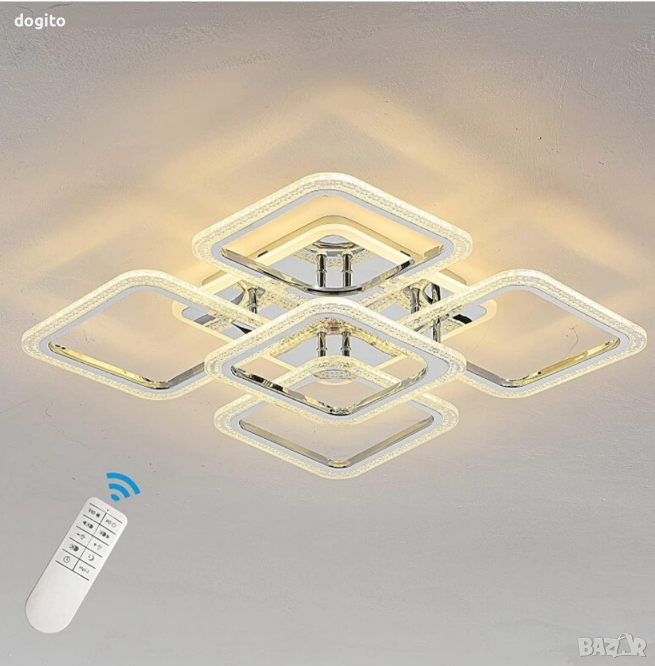 LED таванна лампа/плафон 5 квадрата, снимка 1