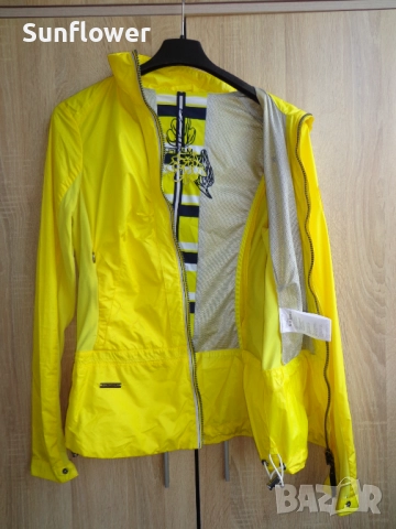 Дамско Sportalm ярко жълто леко вело яке с цип, размер 38 - M, снимка 10 - Якета - 51870838
