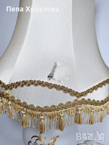 Голяма настолна лампа, ръчно рисувана с метална основа , снимка 9 - Настолни лампи - 49694672