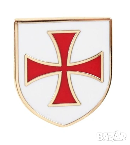 Ярко Изящни Мъжки Копчета за Ръкавели Син Кръст Рицарски Тамплиерски Червен Кръст с Масонски Мотиви, снимка 6 - Подаръци за мъже - 53165559