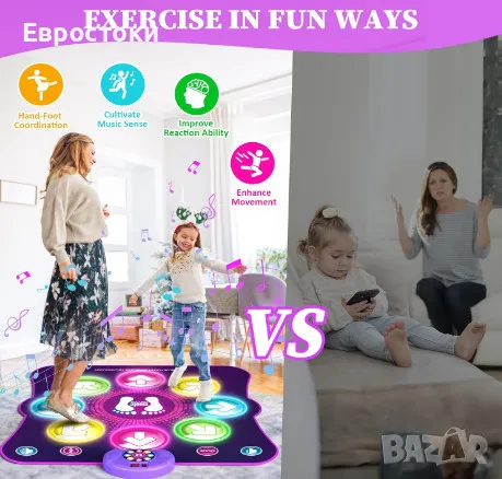 Музикална подложка за танци LEAPRCSTORE Dance Mat, електронен музикален килим, снимка 3 - Музикални играчки - 47241886