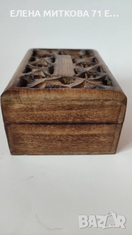 Масивна резбована дървена кутия за бижута, снимка 6 - Антикварни и старинни предмети - 54188770