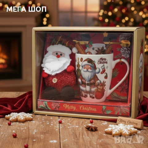 Коледен подаръчен комплект с чаша, лъжичка и мека играчка – моментална празнична атмосфера у дома, снимка 3 - Чаши - 52583931